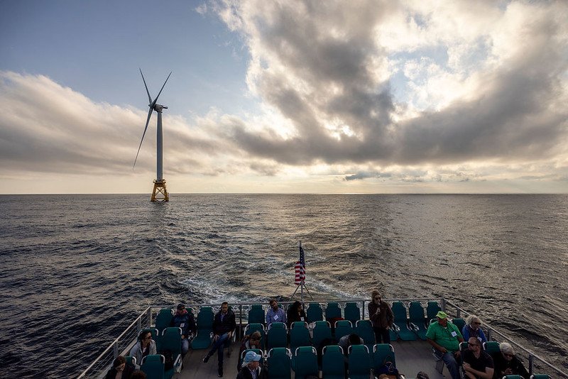 BIWF Boat Tour Passes Wind Turbine